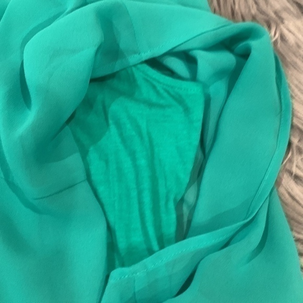 FREE with purchase! Express dolman blouson v-back top lined green S - Picture 8 of 10